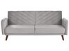 Sofa Bed 3 Seater SENJA Velvet Light Grey