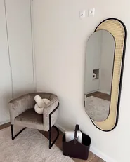Wall Mirror CREIL 51 cm 143 cm PE Rattan Natural_973259