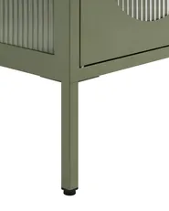 Glass Display Cabinet FOXTON 80 cm Metal Green_1108652