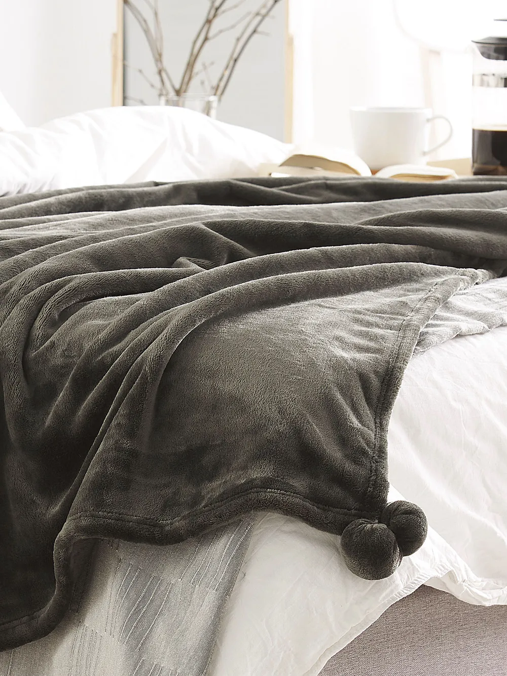 Blanket TERKE 200 x 220 cm Dark Grey_771196