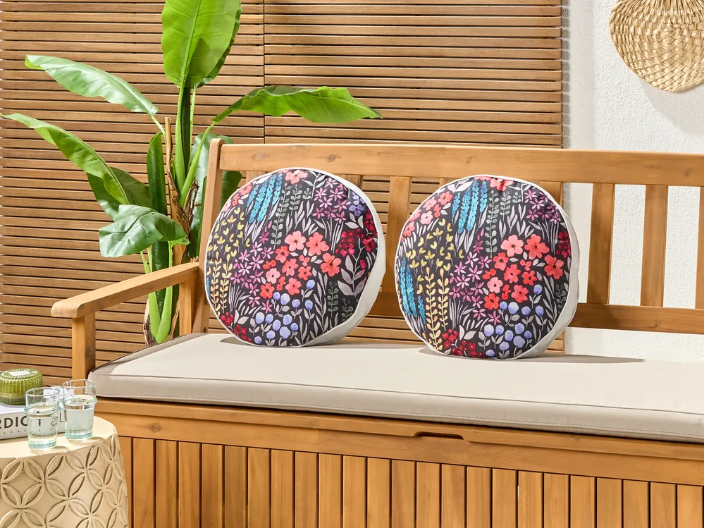 Set of 2 Outdoor Cushions CASTELARO Floral Pattern 40 x 40 cm Multicolour_894851