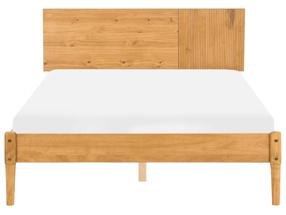 Bed Pine Wood FLAVIGNAC 140 x 200 cm (EU Double) Light Brown_1118343