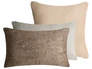 Set of 3 Decorative Cushions VATICA 30 x 50 cm 45 x 45 cm Velvet Multicolour Solid_1039130