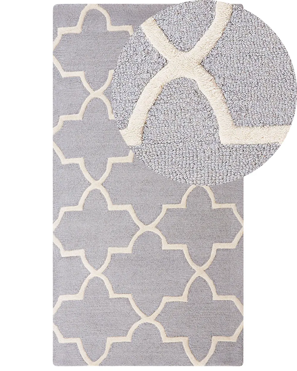 Rug SILVAN Light Grey 80 x 150 cm Wool_805114