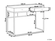 Konsolbord DAPHNE 100 cm 48 cm med lådor Vit/ Guld_811567