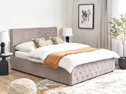 Säng med förvaring AMIENS Sammet Taupe 160 x 200 cm_914349