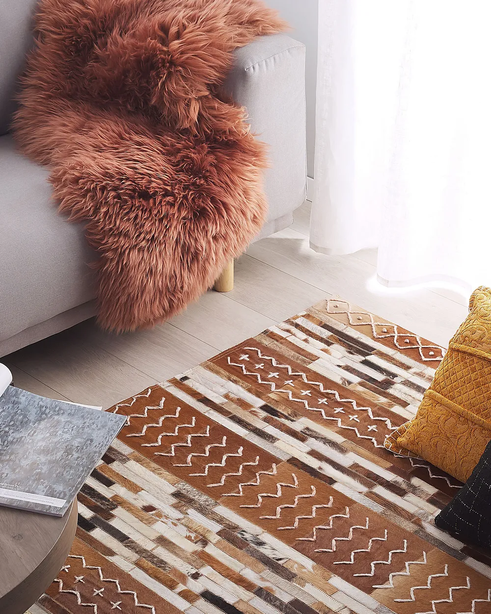 Rug HEREKLI Brown 160 x 230 cm Leather