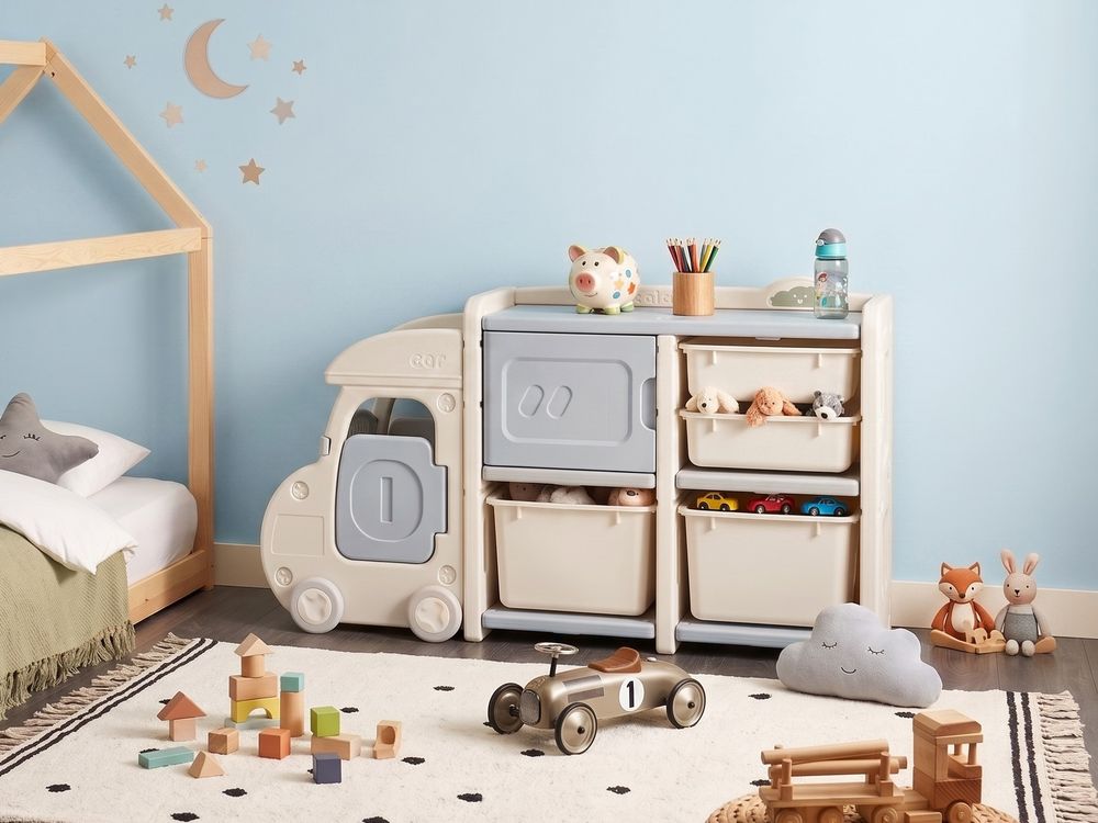 Oppbevaringssystem for leker BULLI Lastebil 67 cm Beige