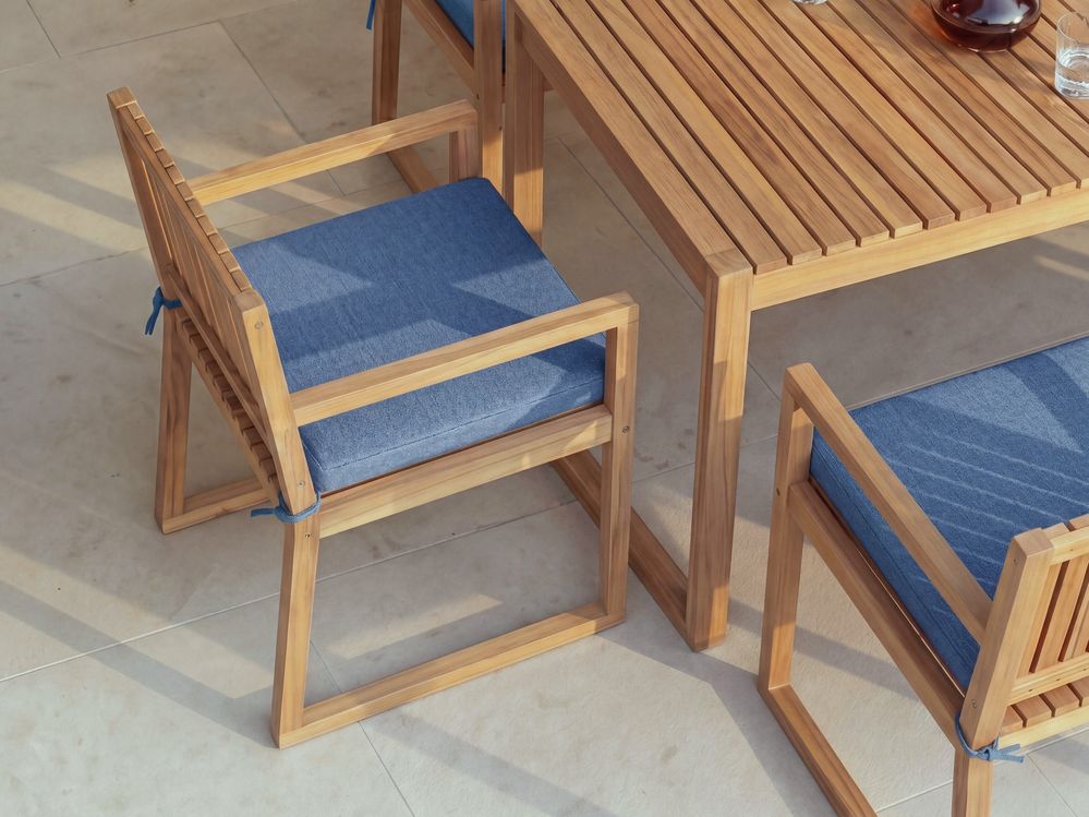 Set med 8 dynor för trädgårdsstol SASSARI PREMIUM 46 x 46 cm Blå