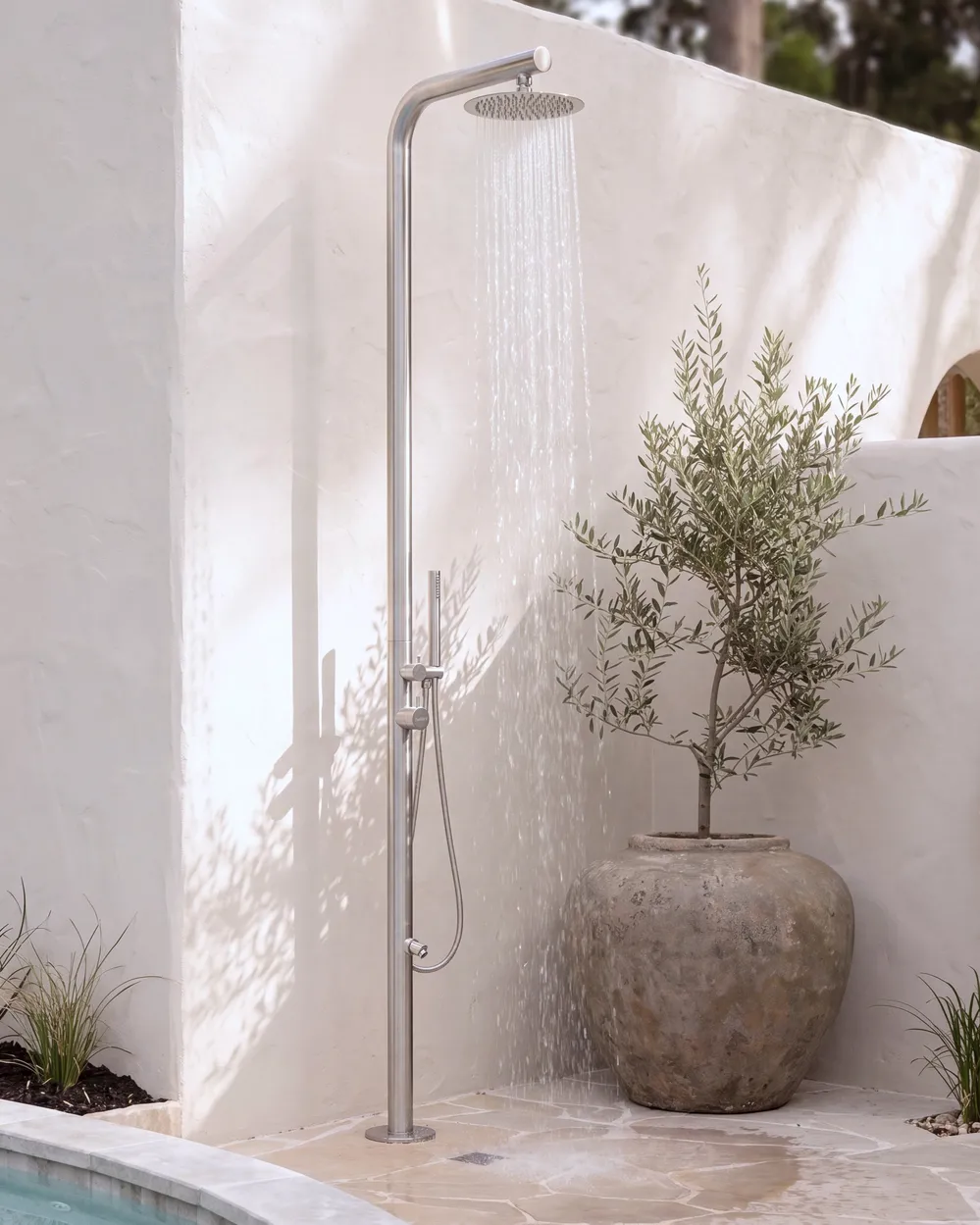 Freestanding Outdoor Shower MARUDI Silver
