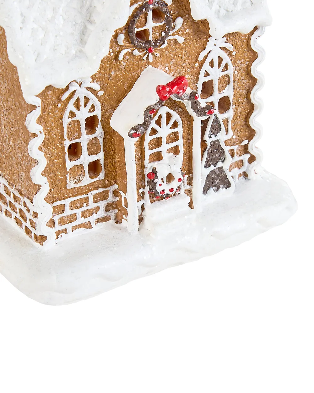Set med 3 juldekorationer LED RIMPI 21/25/26 cm Hus Brun_1175178