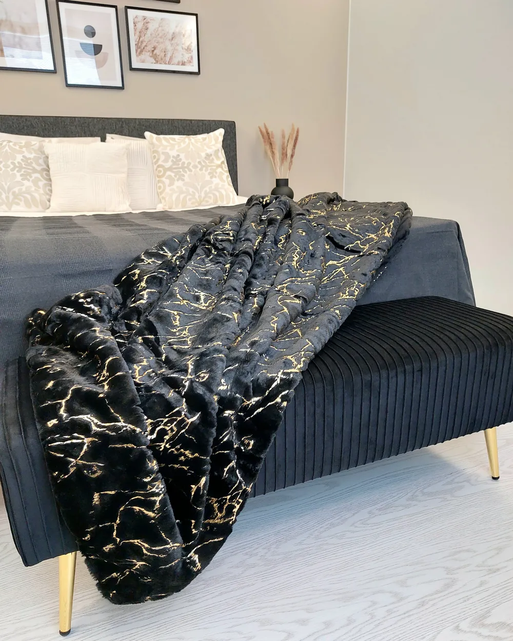 Blanket GODAVARI 150 x 200 cm Black_920307