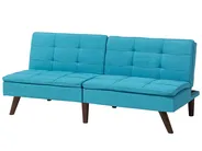 Sofa Bed 3 Seater RONNE Fabric Turquoise_672369