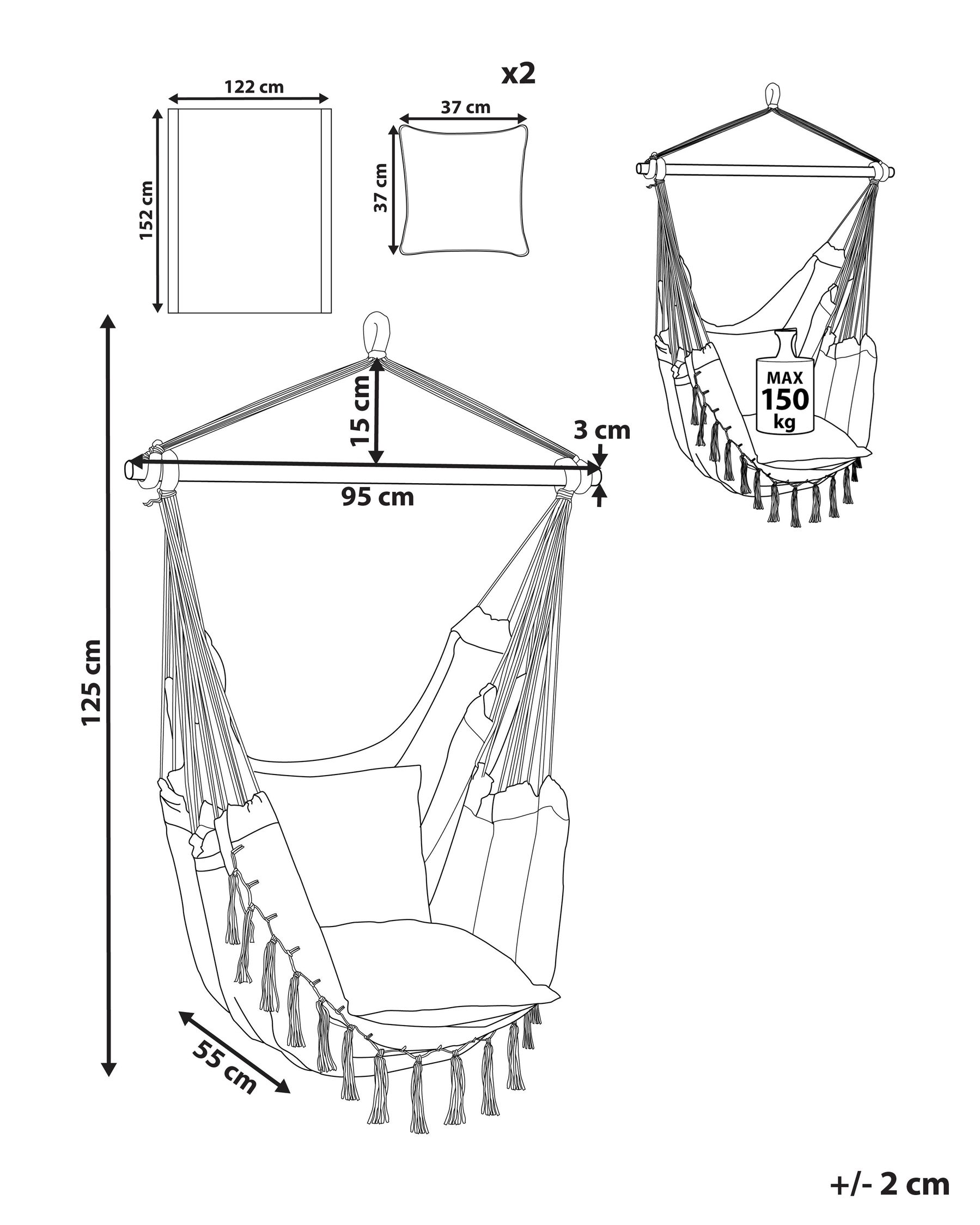Hanging Chair BONEA Cotton Beige_821526