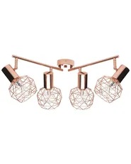 Spotlampe med 4 lys CHENAB Justerbar Metall Kobber_727701