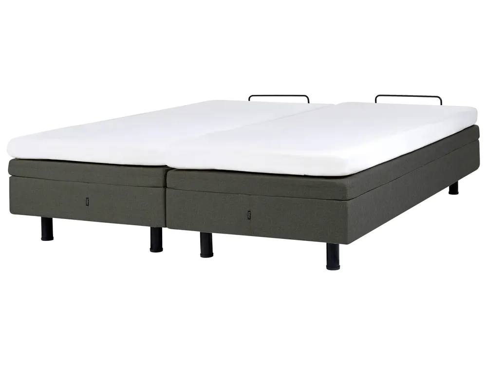 Adjustable Bed without Headboard Fabric DUKE II 180 x 200 cm (EU Super King) Dark Grey_987950