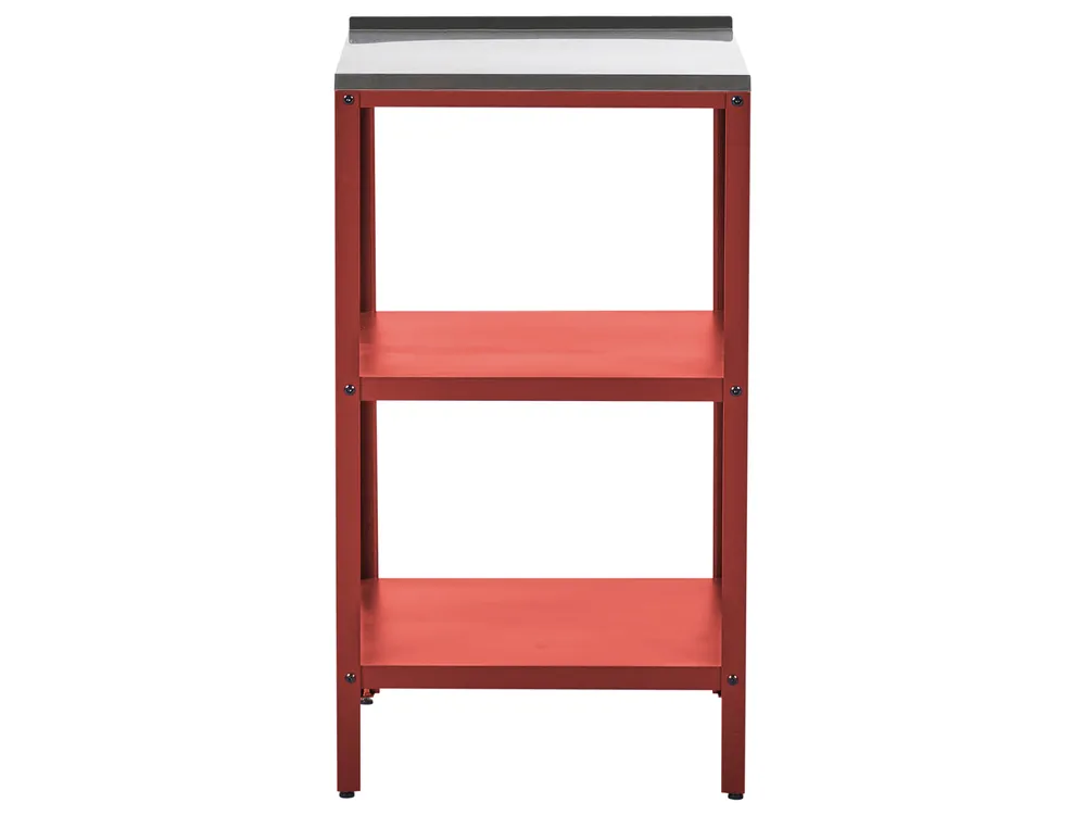3 Piece Outdoor Kitchen Set with Sink VILAMA Red Metal_1052361