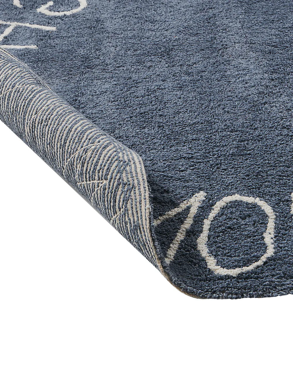 Kids Rug VURGUN Dark Blue ø 120 cm Cotton_907243