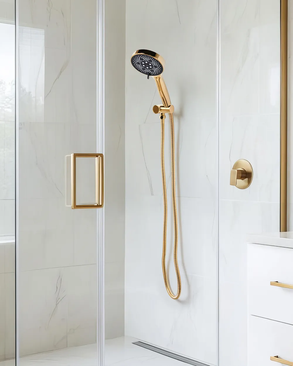 Shower Head and Hose Kit ICHMA 5-function Gold