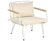 Garden Lounge Set with Table 4 Seater MONTESILVANO Metal Light Beige_862679