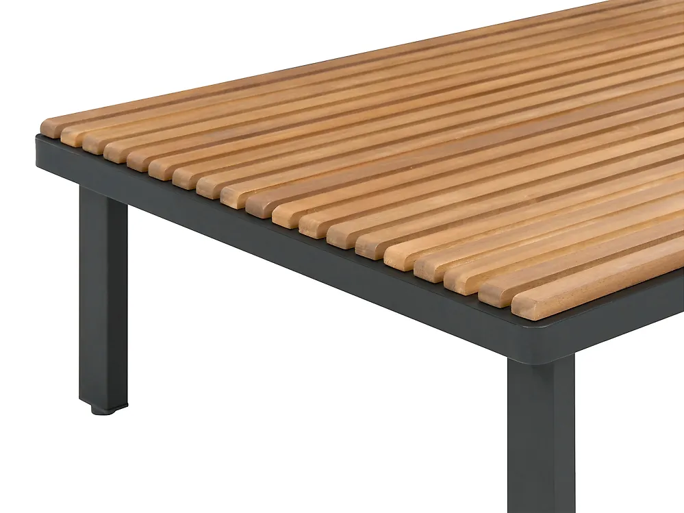Garden Corner Sofa with Table 5 Seater FIVIZZANO Acacia Wood Dark Grey_1158808