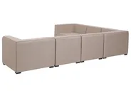 Garden Corner Sofa with Ottoman 7 Seater AREZZO Modular Beige Left Hand_778105