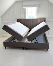 Kontinentalsäng med förvaring DAME Sammet Taupe 180 x 200 cm_1023865