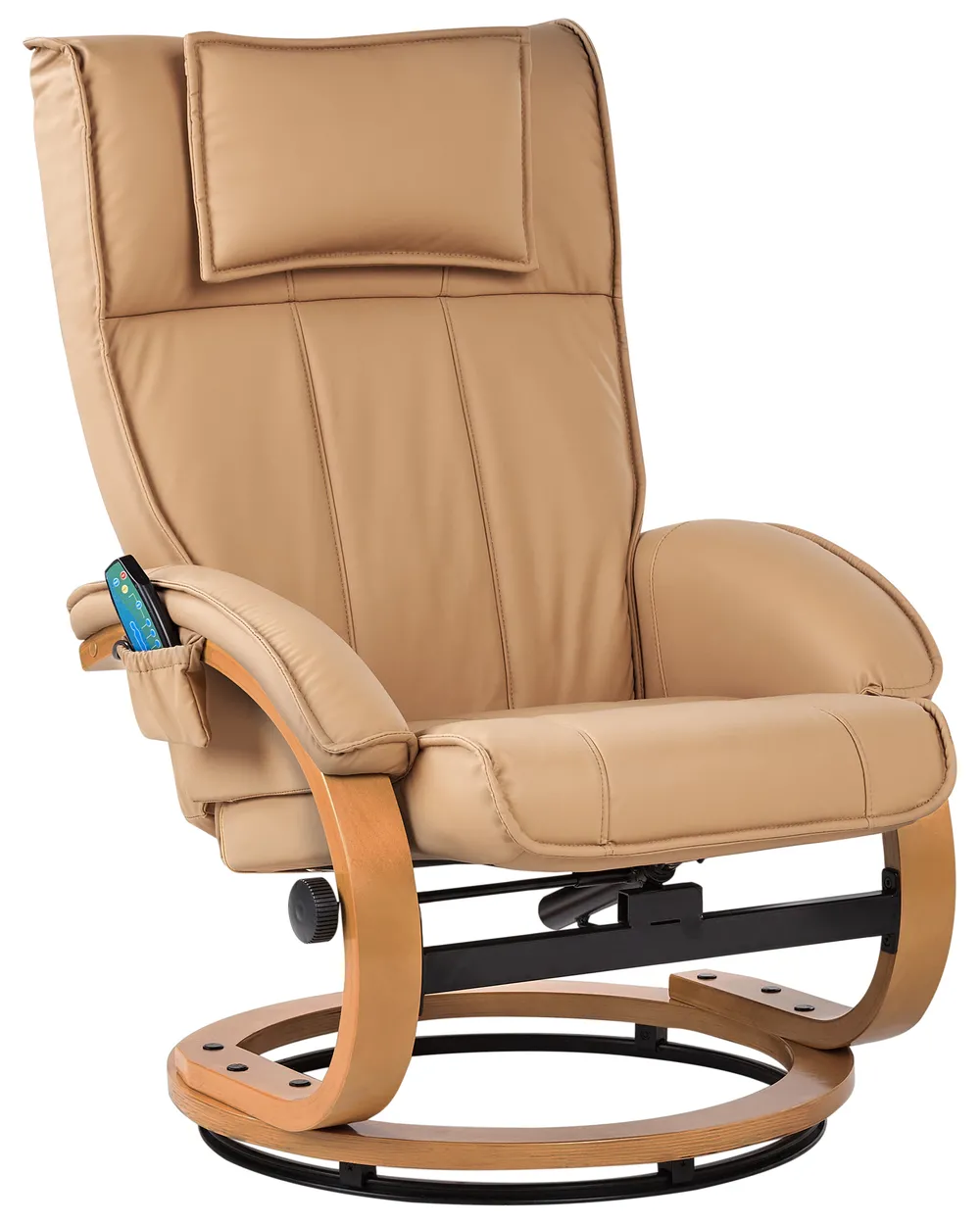 Massage Chair MAJESTIC with Footstool Faux Leather Light Brown_963654