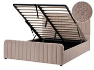 Ottoman Bed LUNAN Boucle Taupe 140 x 200 cm (EU Double)_1048558