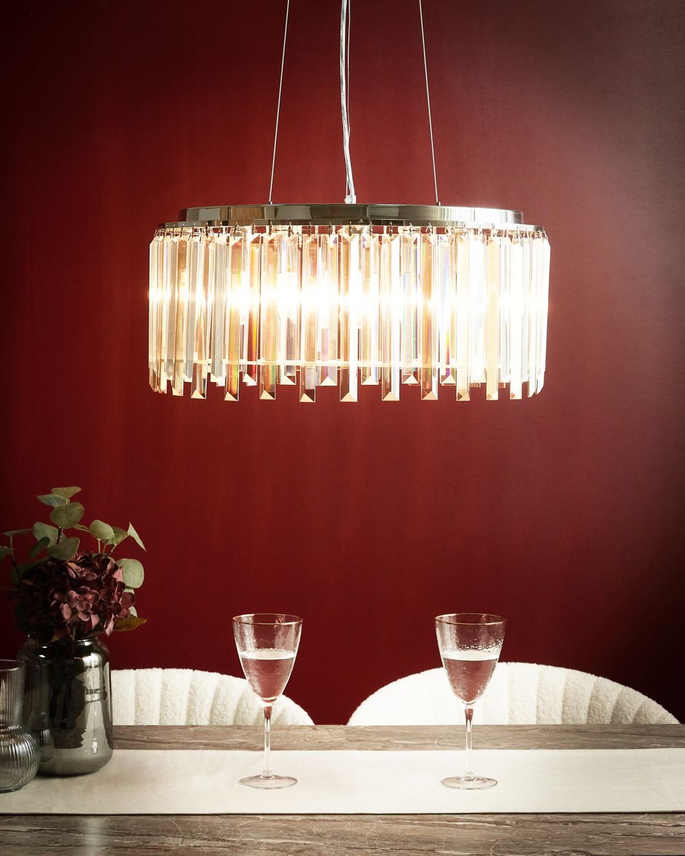 Chandelier LAMEIRA Glass Silver