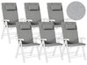Set of 6 Back/Seat Cushions JAVA/AMANTEA PREMIUM 50 x 71 cm Grey Melange