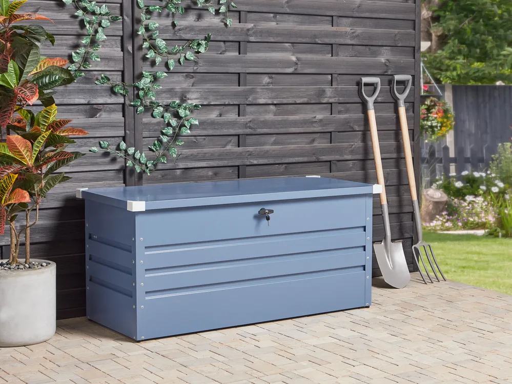Förvaringslåda CEBROSA 132 cm 62 cm Metall Blå_944751