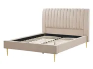 Bed Velvet MARVILLE 140 x 200 cm (EU Double) Beige_835969