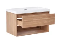 Wall Mounted Vanity Unit with Basin BERBICE Light Brown_1010543