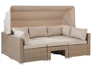 Garden Lounge Set with Table 5 Seater COCCOLIA Modular PE Rattan Beige_810056