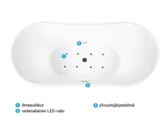 Poreamme vapaasti seisova LED-valolla ANTIGUA 168 x 80 cm Valkoinen_808425