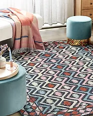 Rug HAYMANA Multicolour 140 x 200 cm Wool_1179046
