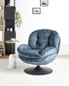 Swivel Armchair NOLVIK Velvet Dark Blue