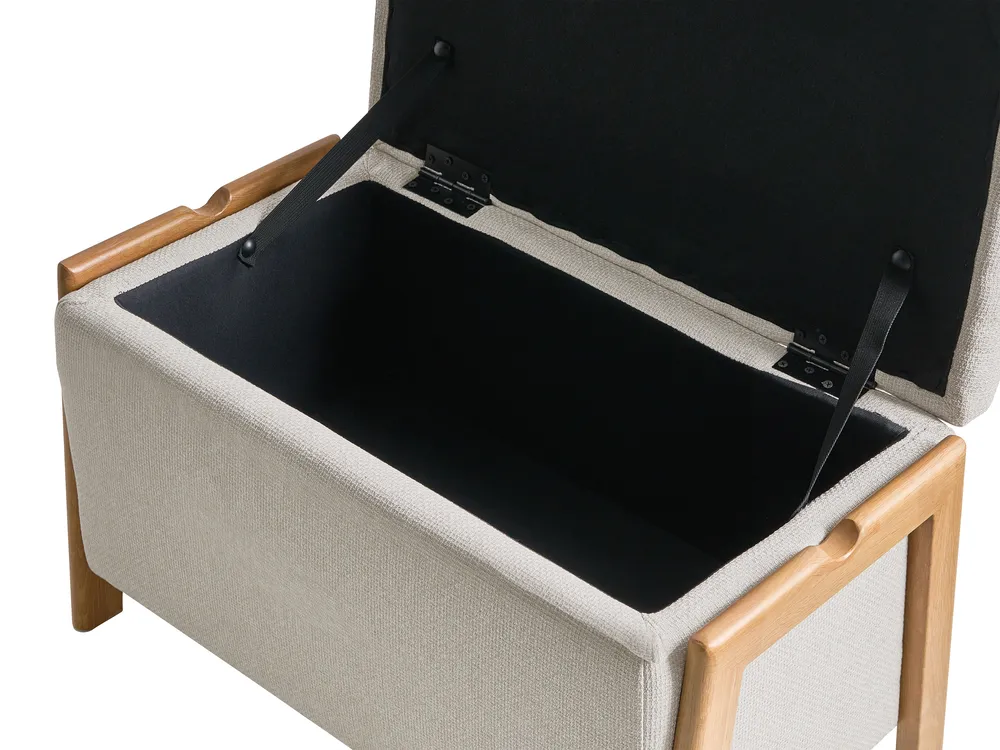 Upholstered Storage Bench EDLAND Fabric Light Beige_1040847