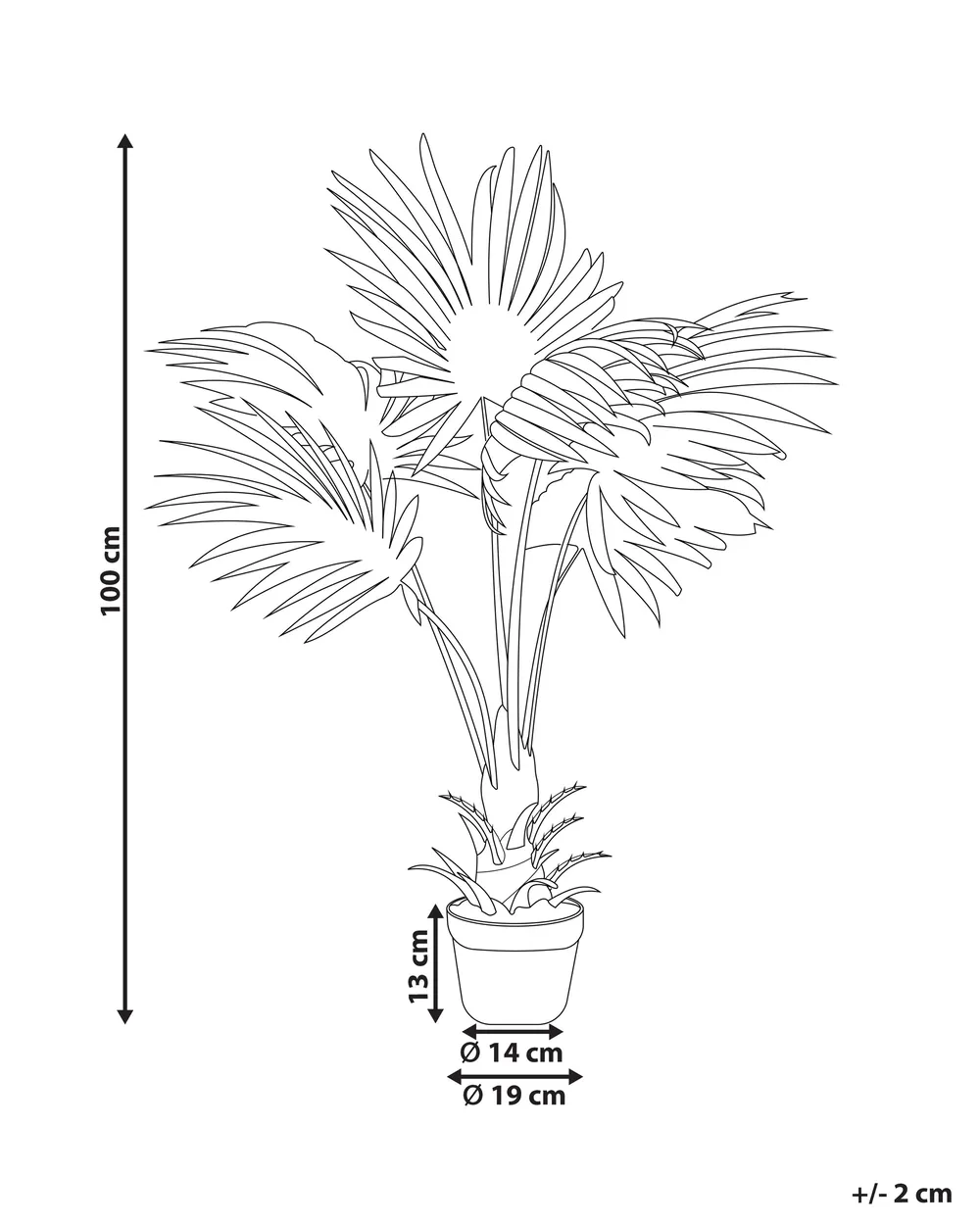 Tekokasvi FAN PALM 100 cm Vihreä_812313