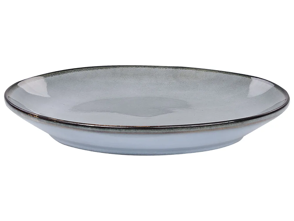 Set of 16 Dinnerware JUNIPER Stoneware Light Blue_863200