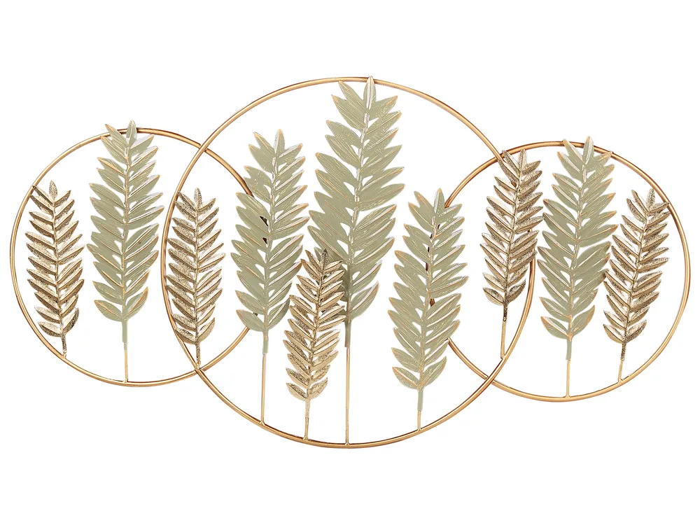 Wall Decor Leaf COPERNICIUM Metal 50 cm Gold