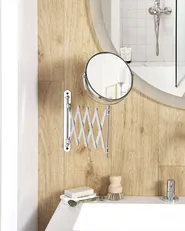 Extending Wall Makeup Mirror YVELINES 57 cm 36 cm Metal Silver_848185