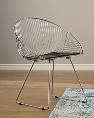 Set of 2 Dining Chairs AURORA Metal Silver_884644