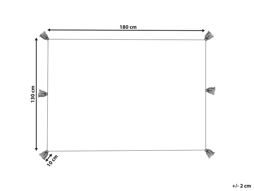 Pläd MUNGER Bomull 130 x 180 cm Beige_829274