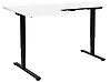Kulmatyöpöytä sähkösäädettävä DESTINES 160 cm x 109 cm Valkoinen/musta Vasen