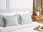 Set of 2 Decorative Cushions SEBRINE 40 x 60 cm Mint Green Striped_1185016