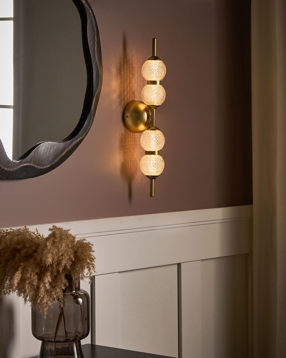 LED-vegglampe ARAS Glass Gull