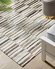 Rug KULALAR Beige 140 x 200 cm Leather_1178090