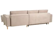 Hörnbäddsoffa 3-sits NUBORG Chenille Ljusbrun Vänstervänd_1017632